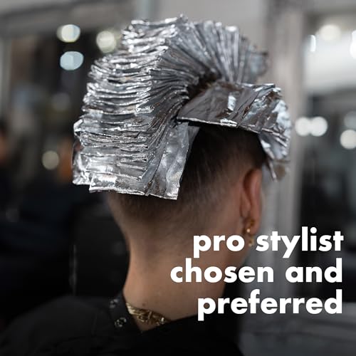 Colortrak Embossed Sheets Silver Aluminum Foil Pop-up Dispenser, 1000 Pre-cut Sheets Non-slip Textured for Hair Foil Coloring and Highlighting Applications, Silver, 5 x 11