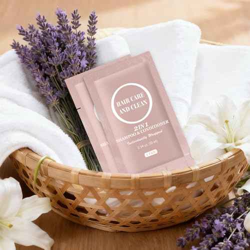 Travel Shampoo & Conditioner, 2 in 1 Shampoo Set Bulk, Mini Size Small Men Women Essential Cleansing Toiletries Amenities for Hotel, Shelter/Homeless/Nursing Home/Charity 0.34 Fl Oz(Pack of 30£©