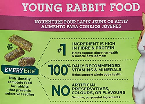 Oxbow Essentials Young Rabbit Food - All Natural Rabbit Pellets- High Energy & Calcium- Made in the USA - All Natural Vitamins & Minerals- Veterinarian Recommended- 5 lb.