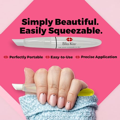 Bliss Kiss Refillable Cuticle Oil Pen with Cuticle Pusher - 1 Pack