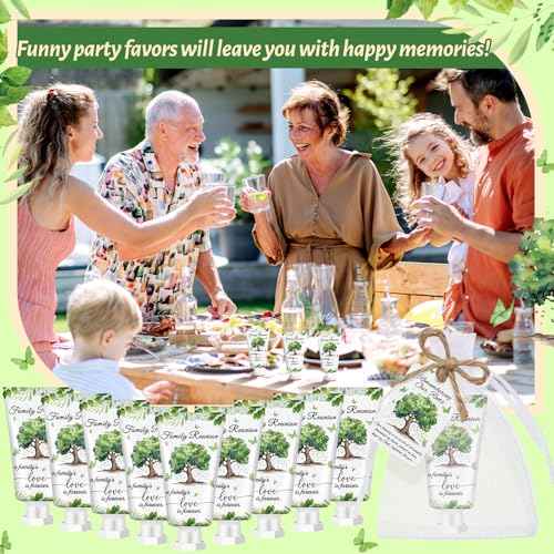 60 Sets Family Reunion Favors Hand Lotion Cream Gifts Bulk Family Reunion Game Decorations with Card Organza Bags for Table Centerpieces Party Decor