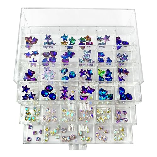 3 Tier 72 Lattice Nail Organizers and Storage Clear Acrylic Nail Jewellery Accessories Storage Case Holder Shelves Display Rack Stand for Painted Glue,Brushed Glue,Carving Glue Nail Table