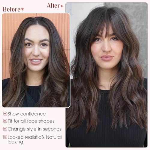 S-noilite Clip-In Bangs Human Hair Extensions with Temples