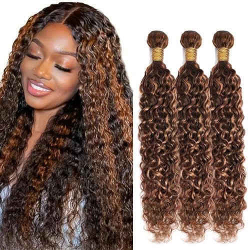 P4/30 Water Wave Bundle Human Hair - 3pc Virgin Extensions