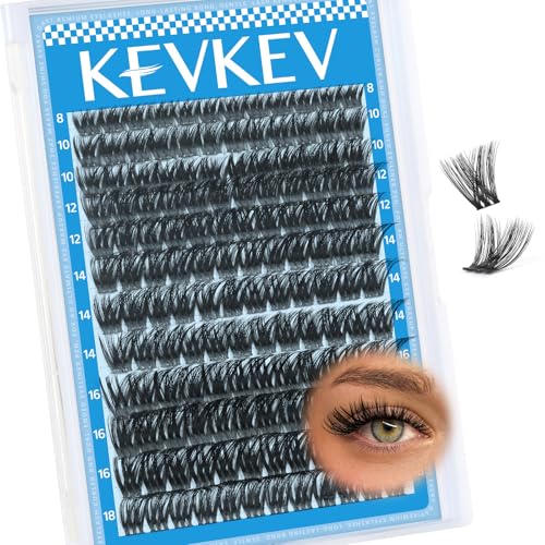 KevKev Lash Clusters 144 Pcs DIY Eyelash Extensions 8-18mm