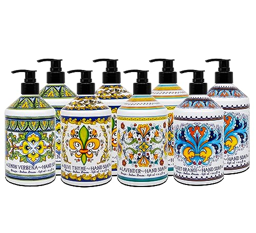 Perugia Italian Hand Soap 8-Pack - Lavender, Orange, Lemon & Thyme