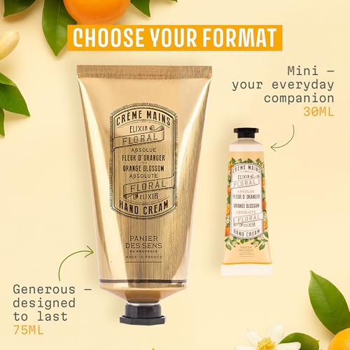 Panier des Sens Orange Blossom Hand Cream for Dry Skin - 97% Natural, 2.5 fl oz