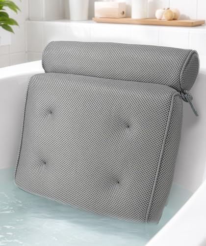 Luxury Bath Pillow with 4D Mesh & Suction Cups – Full Body Support
