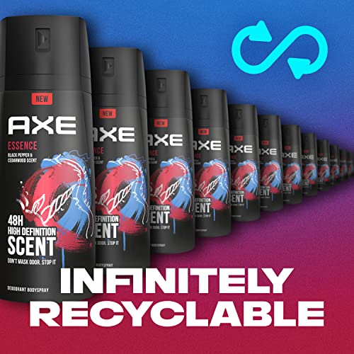 AXE Essence Black Pepper Cedarwood Dual Action Body Spray, 4 oz Twin Pack