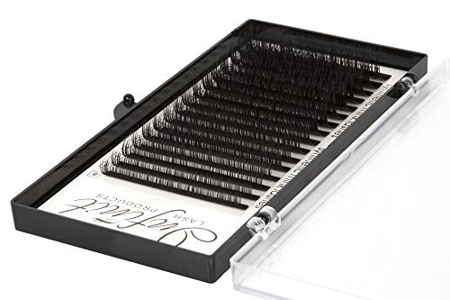 Mixed C-Curl Black Synthetic Mink Eyelash Extension Tray by Infinit | 16 Rows - Thickness: 0.15mm or 0.20mm X Lengths: 8mm~15mm | For Individual Lash Extensions ... (0.15)