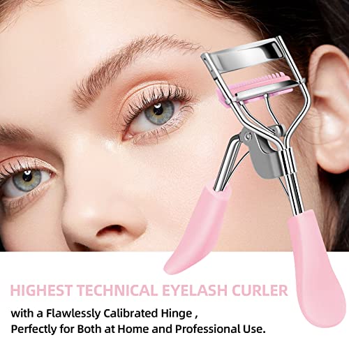 Eyelash Curler with Comb – Fits All Eye Shapes, Pink