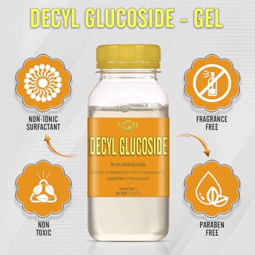 DECYL GLUCOSIDE - Gel - for Homemade Cosmetics, Skin Care, Shower Gels, Foaming, Body Soap, Shampoos, Face Cleansers - 4.23 oz