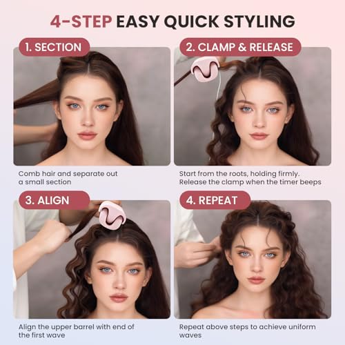 CHIKYO 3 Barrel Hair Crimper Waver 32mm - Ionic Curling Iron