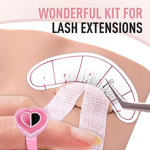 Eyelash Extension Practice Kit with Mannequin Head & 100 Glue Rings