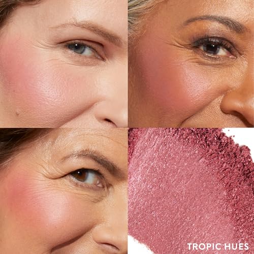 LAURA GELLER Baked Blush-n-Brighten Marbleized Blush + Angled Brush - Ultra-Soft Vegan Bristles - Tropic Hues