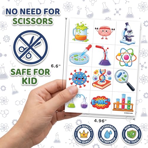 96pc Science Temporary Tattoos for Kids | Chemistry & Physics Themed