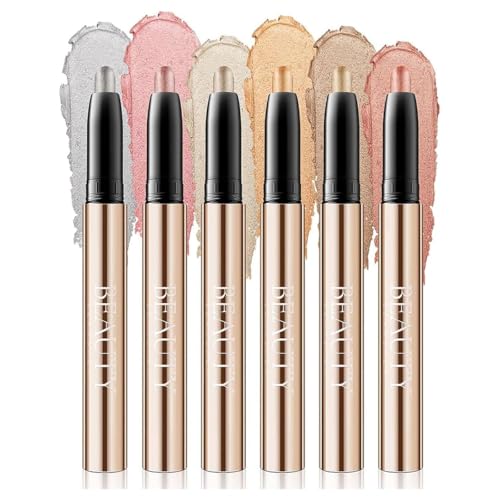 6Pcs Waterproof Eyeshadow Stick Set - Matte & Shimmer