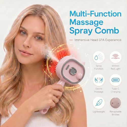 Rechargeable Electric Hair Brush Comb with Scalp Massager - 5 in 1