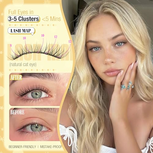 Short Cluster Lashes 8-12mm Natural Wispy Eyelash Extensions 144Pcs