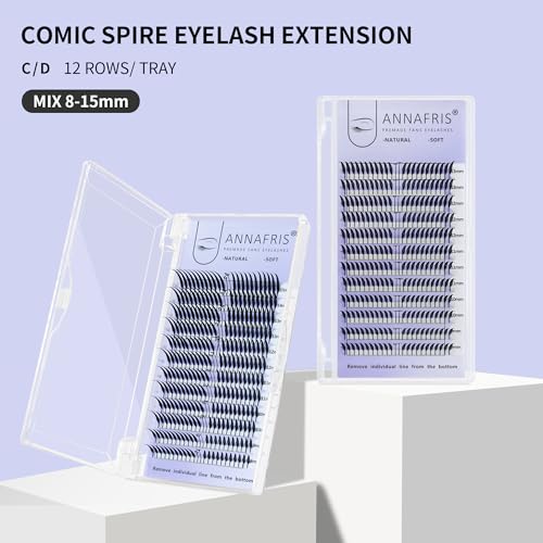 Premade Anime Eyelash Extensions - Fox Style, 0.07D, 9-13mm