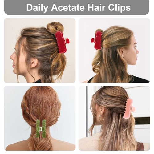 Large 3.8" Acetate Hair Claw Clips for Women – Strong Hold
