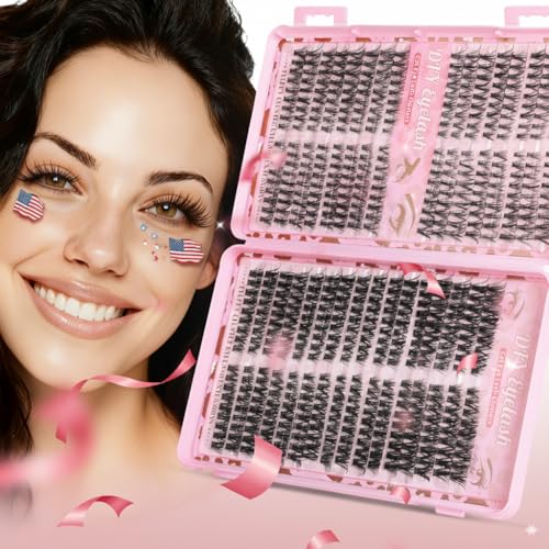 DIY Eyelash Extension Kit - 560 Pcs Natural Cluster Lashes 9-16mm