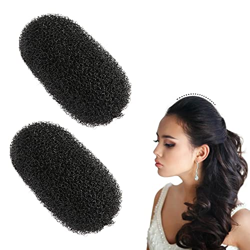 Bump It Up Volume Hair Combs, 2 Pcs Black Nylon Hair Pads