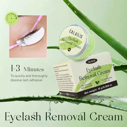 CALAILIS Lash Remover for Lash Extensions Low Irritation Eyelash Extension Remover for Sensitive Skin Quick Dissolves Lash Extension Remover Kit for Professional or Salon Use (10g, Aloe)