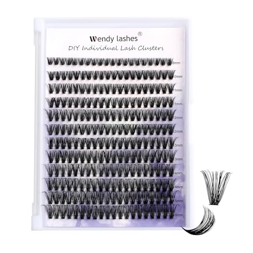 WENDY Lashes Clusters D Curl Lash Clusters 40D DIY Eyelash Clusters 8-16mm Cluster Eyelash Extensions Black Cluster Lashes Wispy Soft Individual Lashes Reusable At Home(40D-D,8-16mm Mixed)