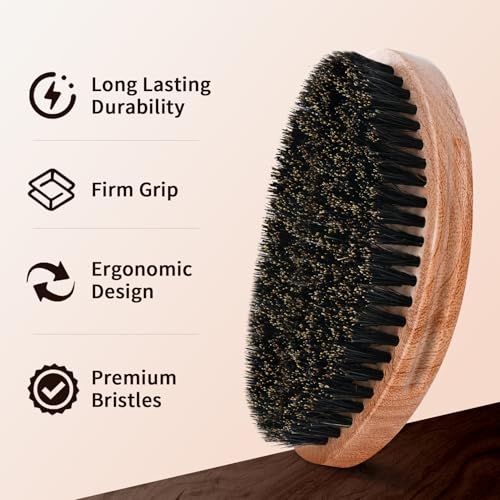 360 Curved Wave Brush for Men - Boar Bristle Hair Styler