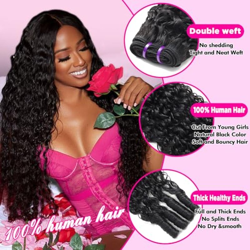 Burmese Curly Human Hair 3 Bundles (14 16 18) 100% Virgin