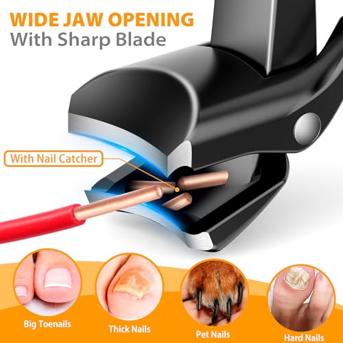 Toenail Clippers for Seniors with Catcher & Long Handle