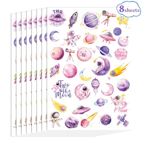 Two The Moon Temporary Tattoo Stickers - 280+ Space Party Designs