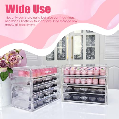 5 Tier Nail Art Decoration Storage Box£¬Acrylic Make Up&Jewelry Organizer with Drawers, Cosmetic Storage for Dresser Countertop and Bathroom£¬Transparent Acrylic Nail Art Jewelry Accessories