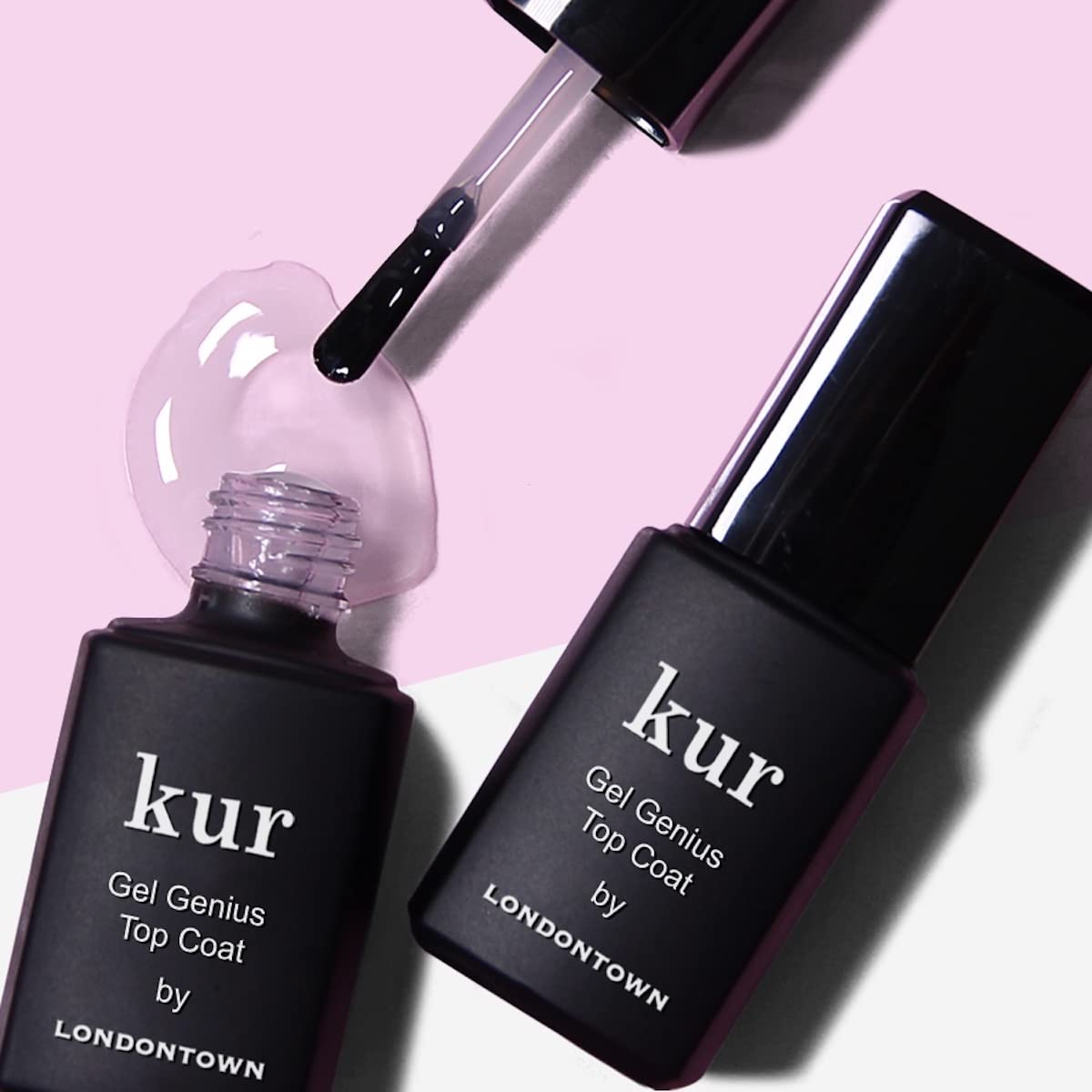 LONDONTOWN kur Milky Nail Conceal & Go Duo Set, Includes Milky Nail Illuminating Concealer & Gel Genius Top Coat, 2 Piece Set, 0.4 Fl Oz