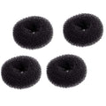 Mini Hair Bun Maker Set for Kids & Girls - 4 Black Doughnut Hair Shapers, 2.4 Inch Small Size