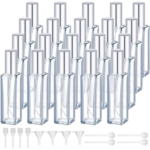 20 Pcs Perfume Travel Refillable 20 ml, Mini Cologne Perfume Bottles Empty, Portable Sprayer for Travel Size Spray Bottle Pocket Glass Spray Bottles Toiletries Sample Dispenser(Gray)