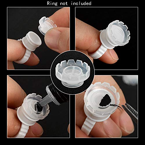 300 Pcs Lash Fan Glue Cups with V-Shaped Bases & Holder