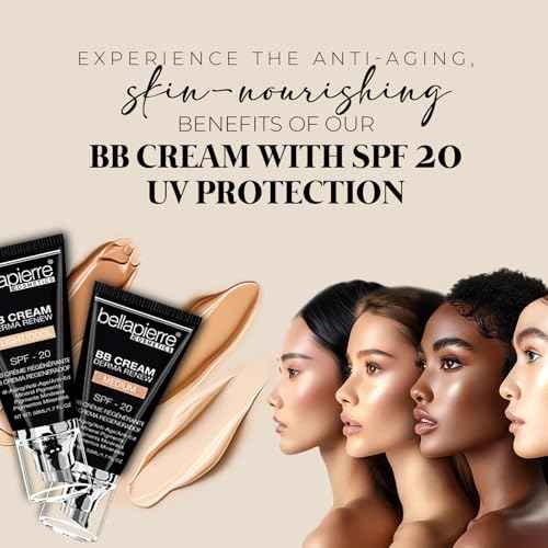 Bellapierre BB Cream SPF 20 ? Mineral Sunscreen & Liquid Foundation, Lightweight Face Moisturizer with Buildable Coverage, Matte Finish, Non-Toxic, Paraben-Free, Cruelty-Free ? 1.7 oz - Medium Cool