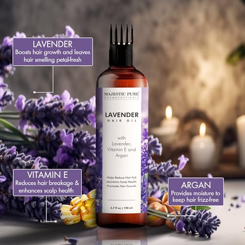 Majestic Pure Lavender Hair Oil with Biotin & Argan - 6.7 Fl Oz
