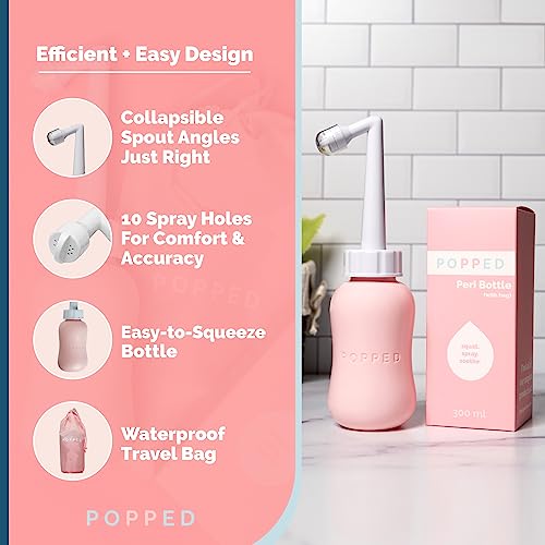 Popped Peri Bottle and Witch Hazel Foam with Aloe Postpartum Essentials Bundle