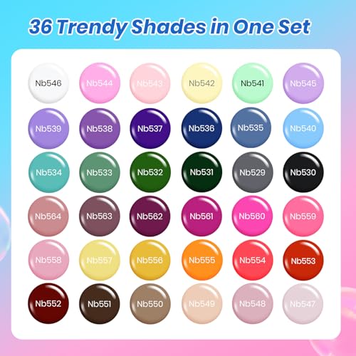 Beetles Multicolor Harmony Palette Fall Gel Nail Polish Set - 36 Colors, HEMA & TPO Free