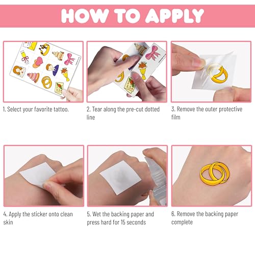 96 PCS Wedding Temporary Tattoos - Party Favors & Decorations