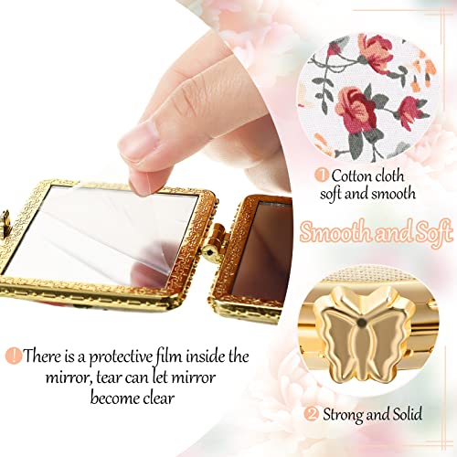Remerry 48 Pieces Compact Mirror for Purse Small Flower Pocket Mirror Portable Floral Retro Folding Tea Party Favors Makeup Travel for Women Mother (Vivid Style)