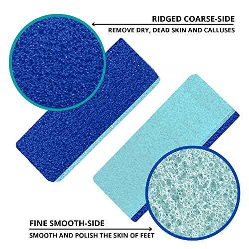 Love Natural Pumice Stone for Feet - Ultimate 2-in-1 Scrubber and Professional Exfoliating Rock for Feet Hands Body Care - Foot Stone for Dead Skin & Callus Removal (Blue)