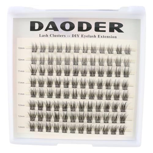 DAODER Lash Clusters 10-12MM C Curl Natural Wispy 96pcs