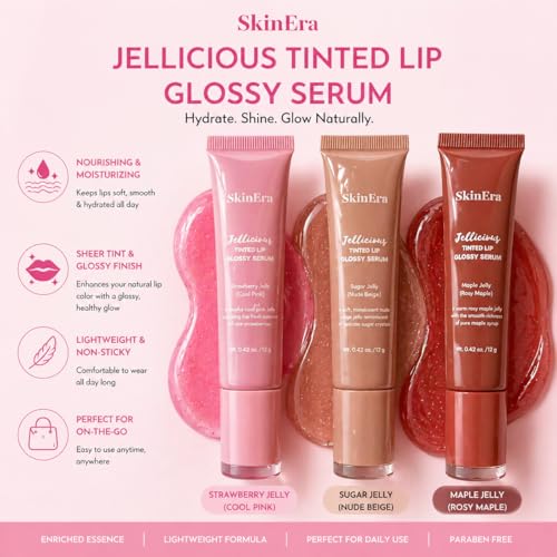 Jellicious Tinted Lip Gloss Serum - Rosy Maple Hydrating Jelly
