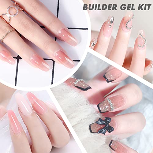 AIJIMEI Nude Builder Hard Gel for Nails 60g - Natural Nail Extension & Strengthening Kit