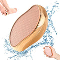 BEZOX Nano Glass Foot File Callus Remover - Portable Pedicure Scrubber (Gold)