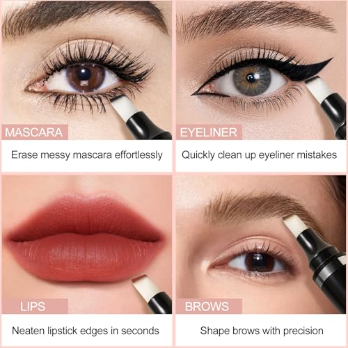 Boobeen Makeup Remover Pen - Precision Corrector for Eyeliner, Eyebrow, Mascara and lipstick Coverup, Travel-Friendly Gentle Formula